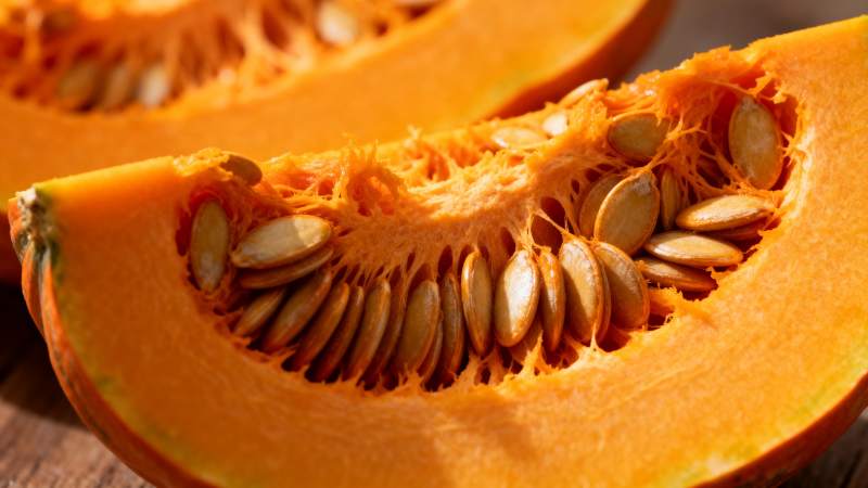 南瓜切片特写图片