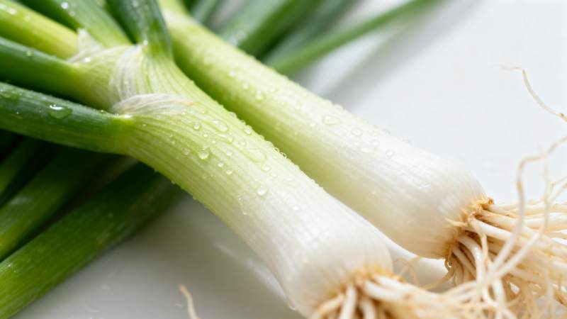 新鲜葱白特写图片