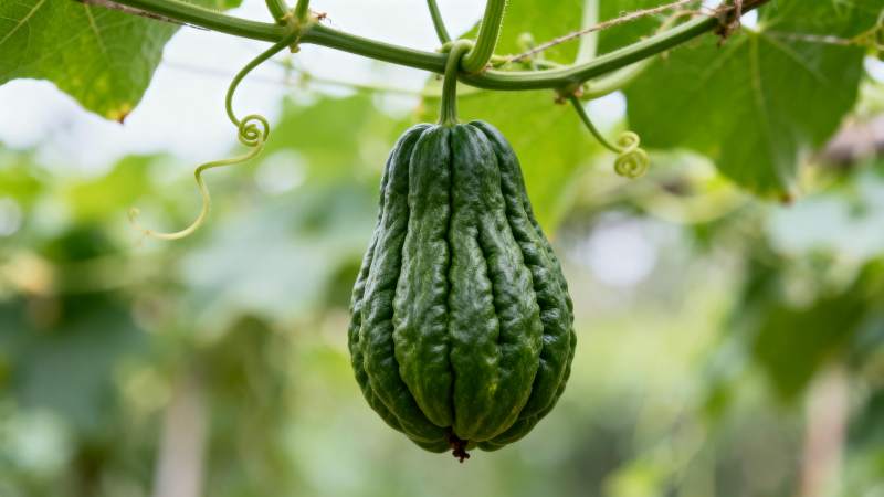 苦瓜挂藤绿意浓图片