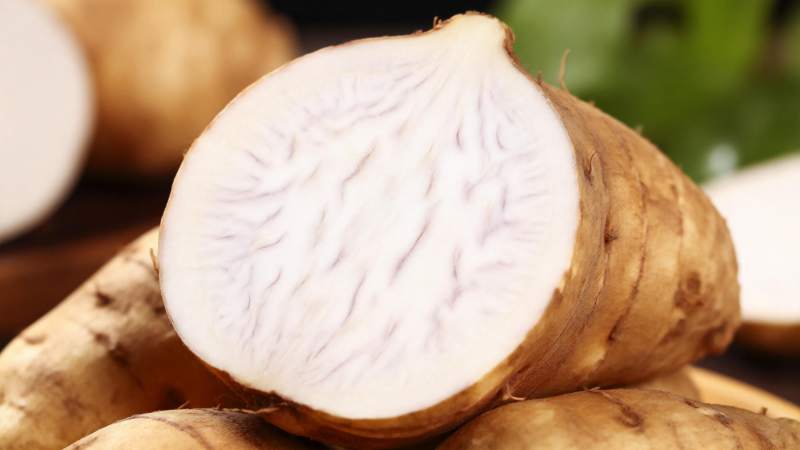 新鲜芋头切面特写图片