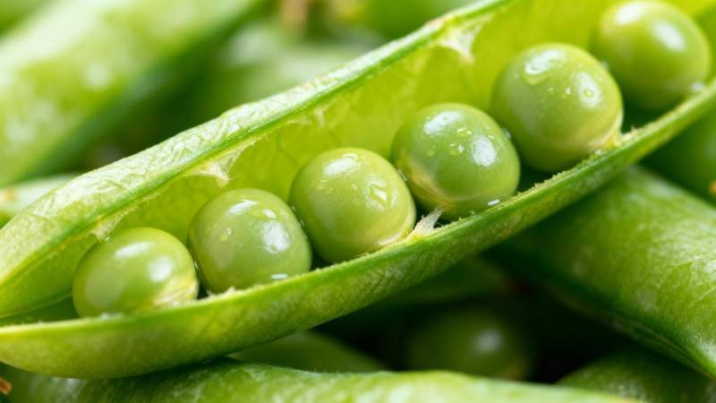 新鲜豌豆荚特写图片