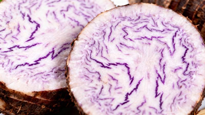 紫纹芋头切面图片