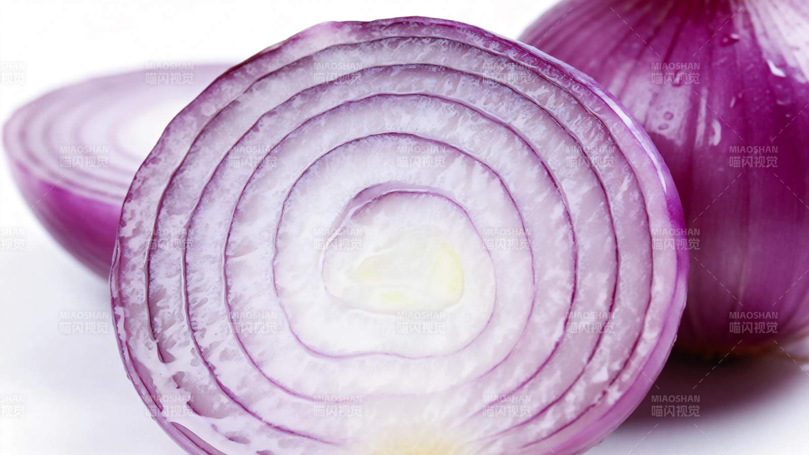 紫洋葱切面特写图片