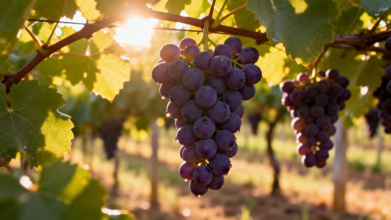 阳光下的紫葡萄图片