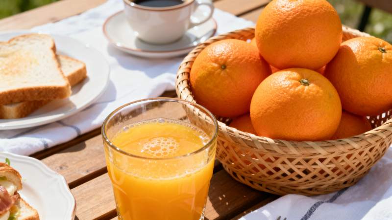 橙汁早餐时光图片