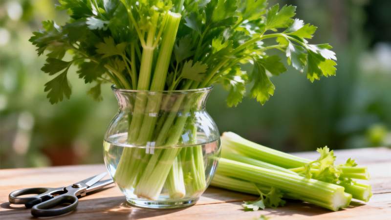 新鲜芹菜水培图图片