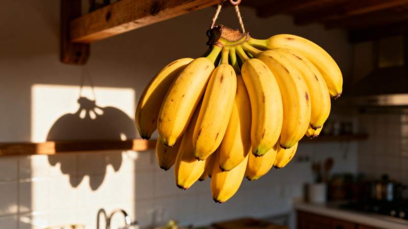 阳光下的香蕉串图片