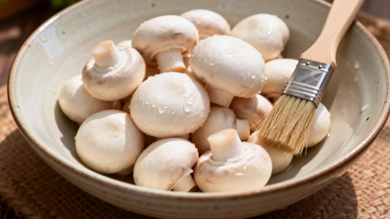 新鲜白菇配刷子图片