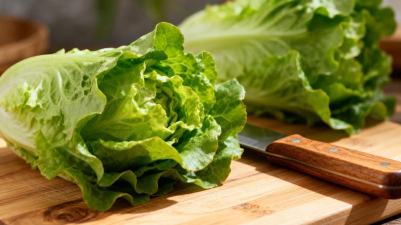 新鲜生菜切菜准备图片