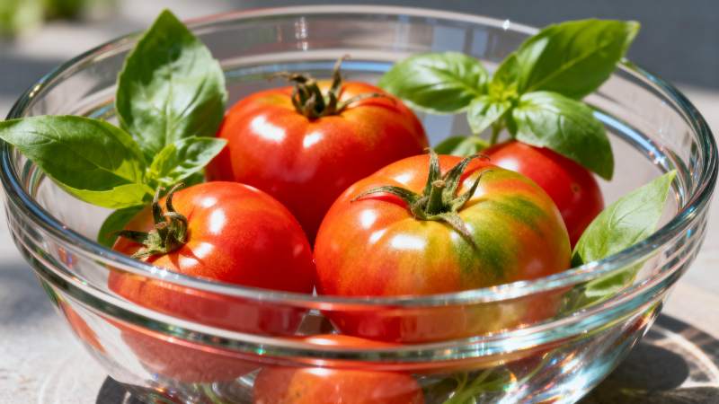 番茄与罗勒的清新组合图片