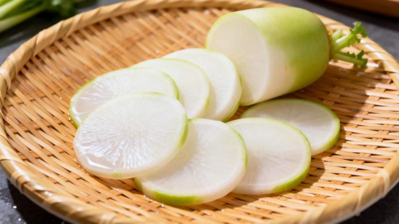 新鲜白萝卜切片图片