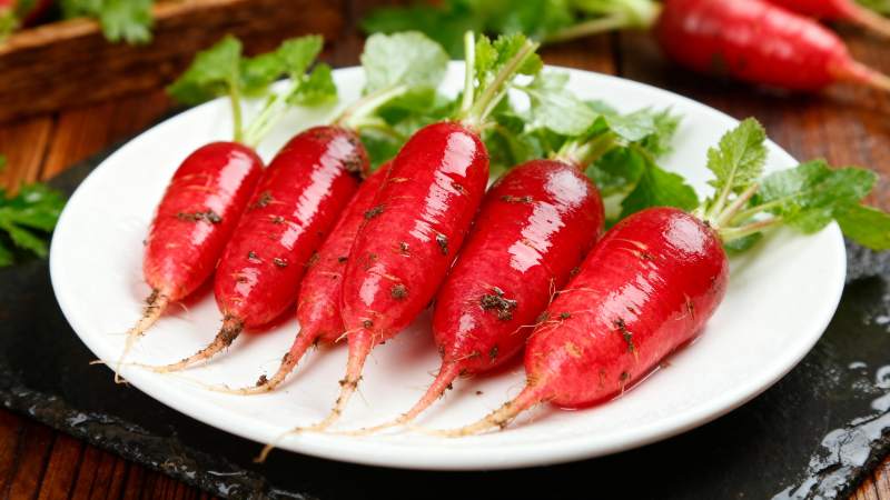 新鲜红萝卜摆盘图片