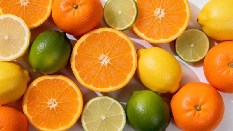 新鲜柑橘水果拼盘图片