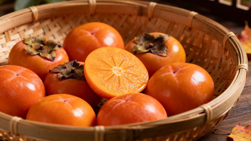 柿子满篮秋意浓图片