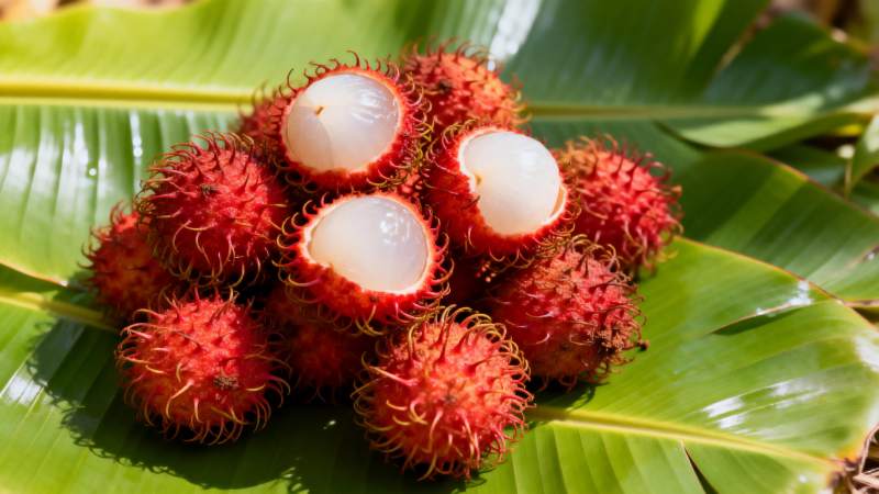 红毛丹鲜果特写图片