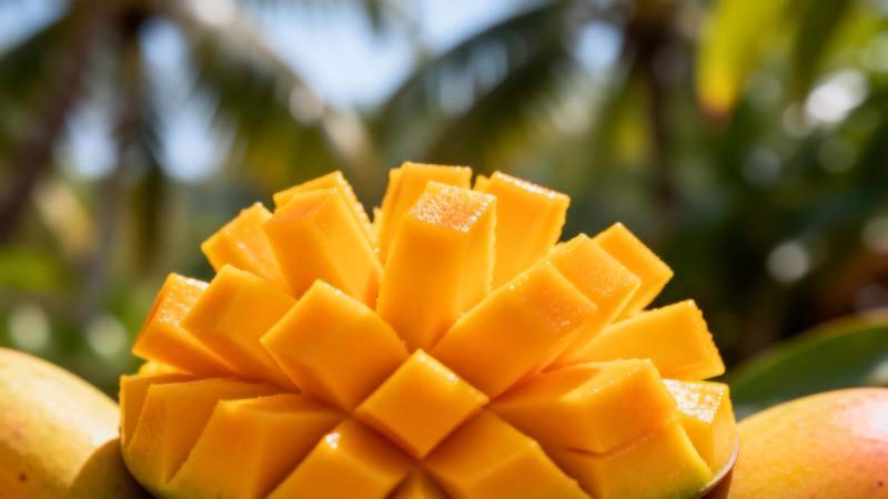 芒果切块 热带风情图片
