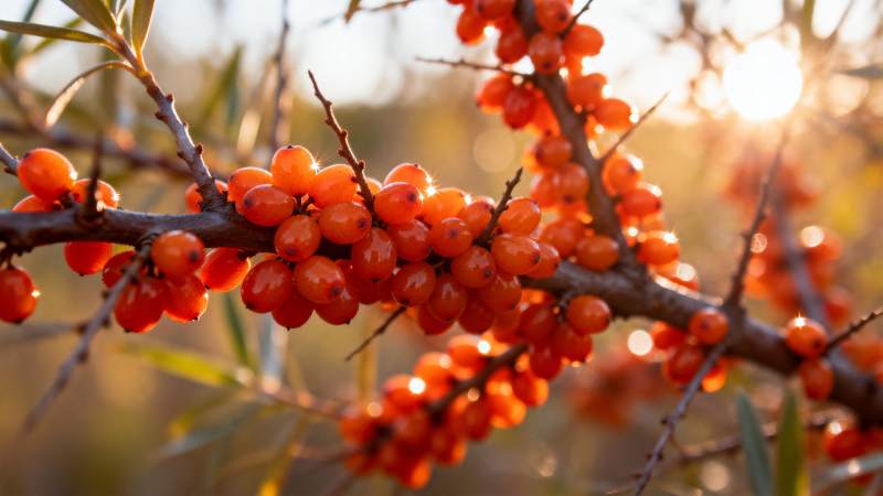 秋日沙棘果图片