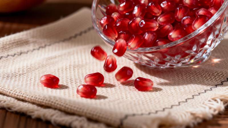 石榴籽散落布上图片