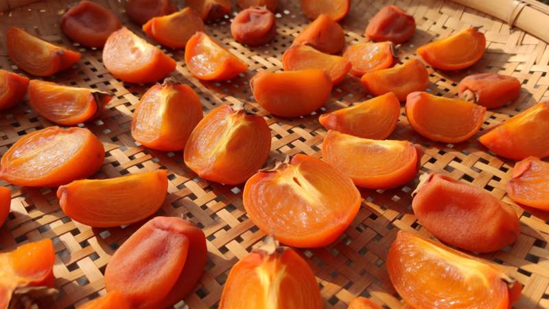 晒制柿子片图片