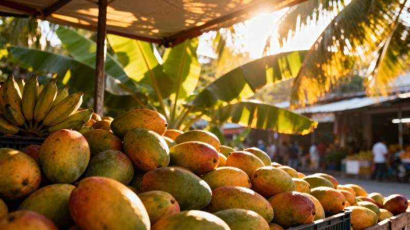 热带水果市场图片