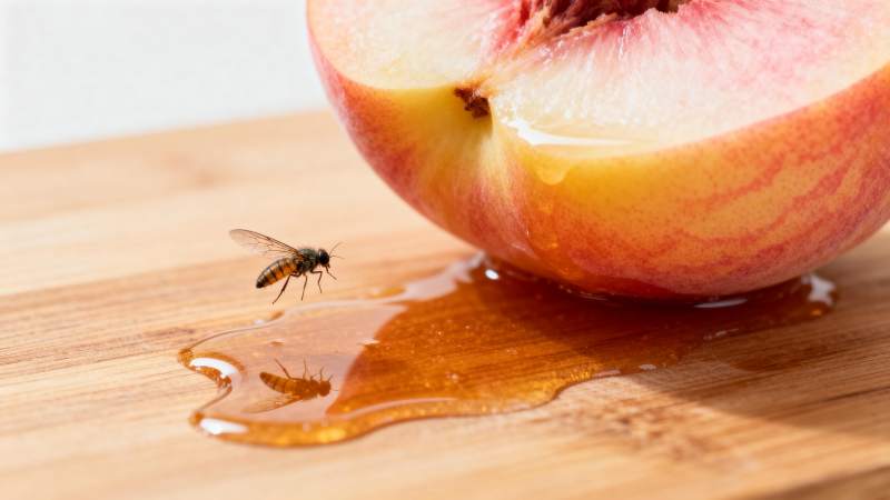 桃子上的苍蝇图片