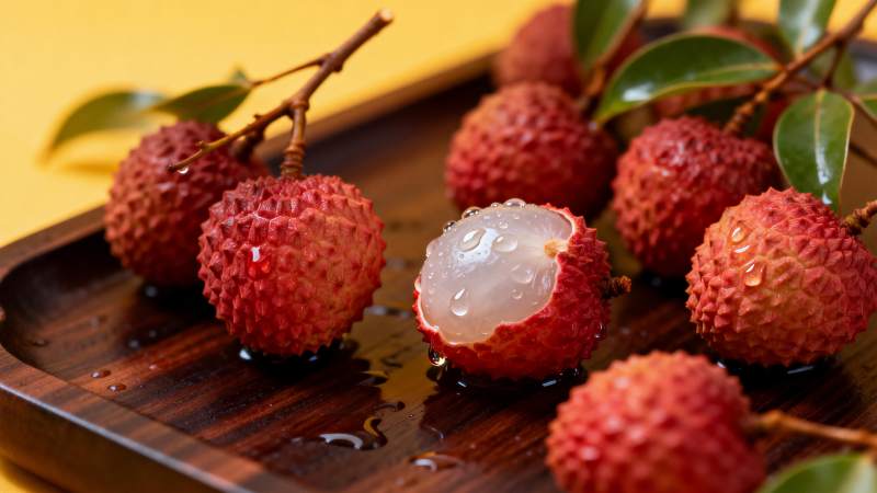 新鲜荔枝特写图片