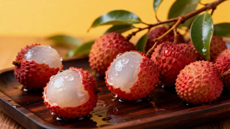 新鲜荔枝特写图片