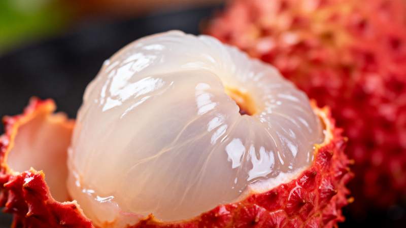 新鲜荔枝特写图片