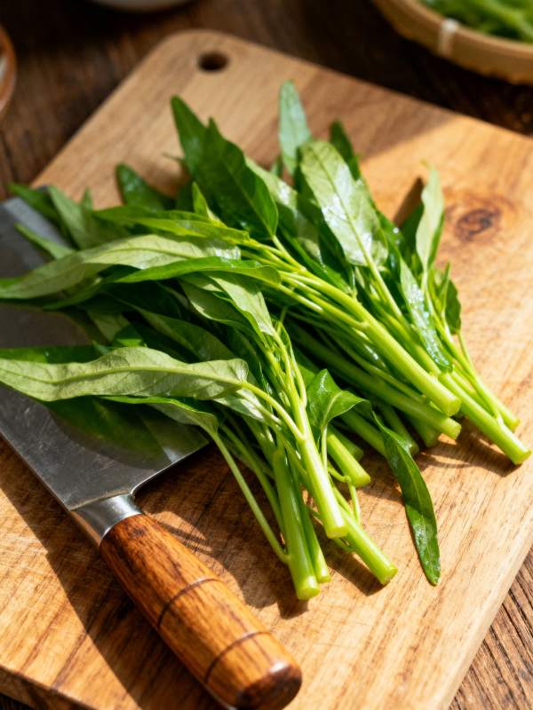 新鲜空心菜待切图片