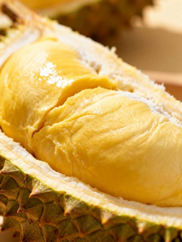 金黄榴莲果肉特写图片