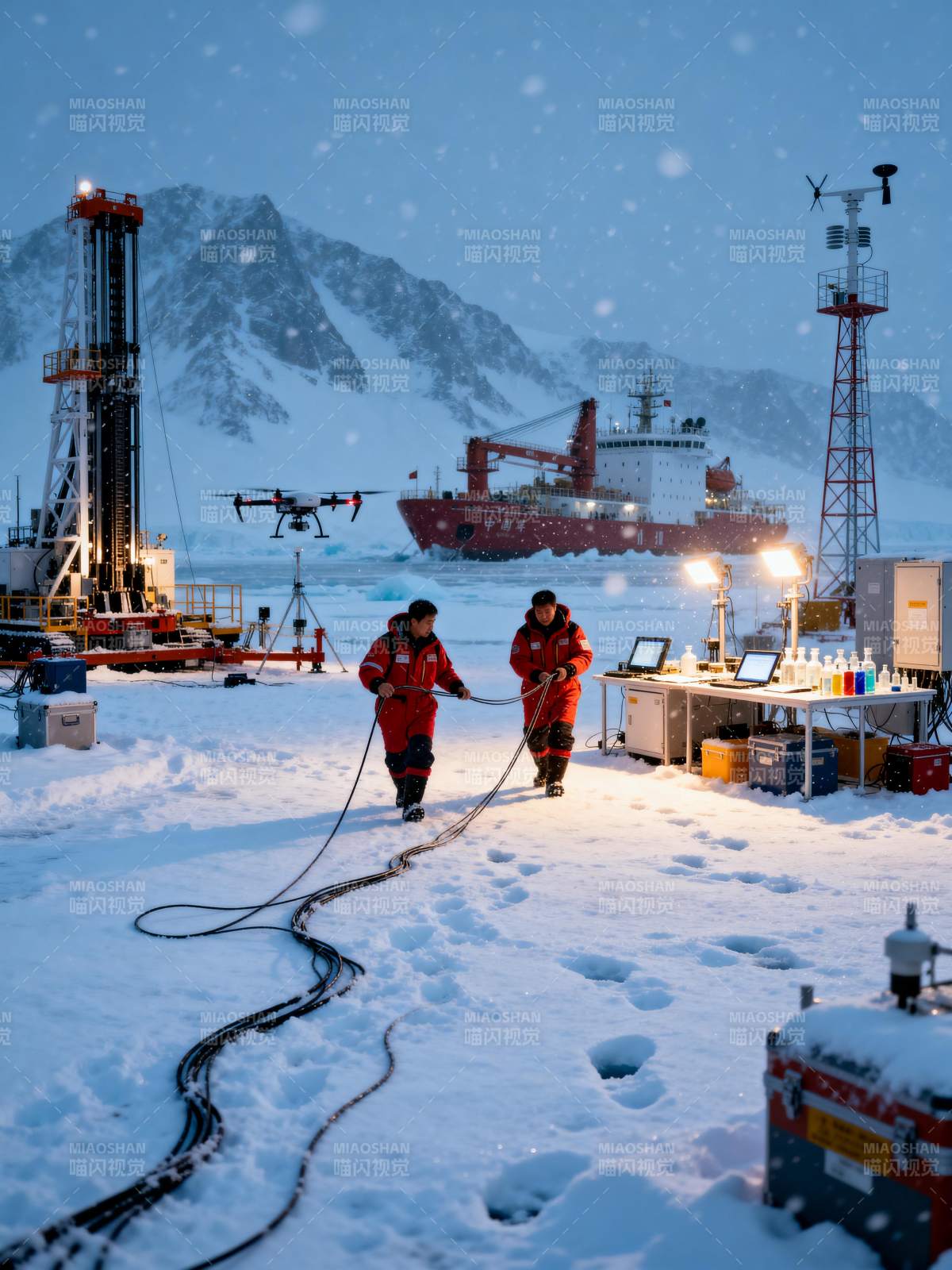 极地科考作业现场图片