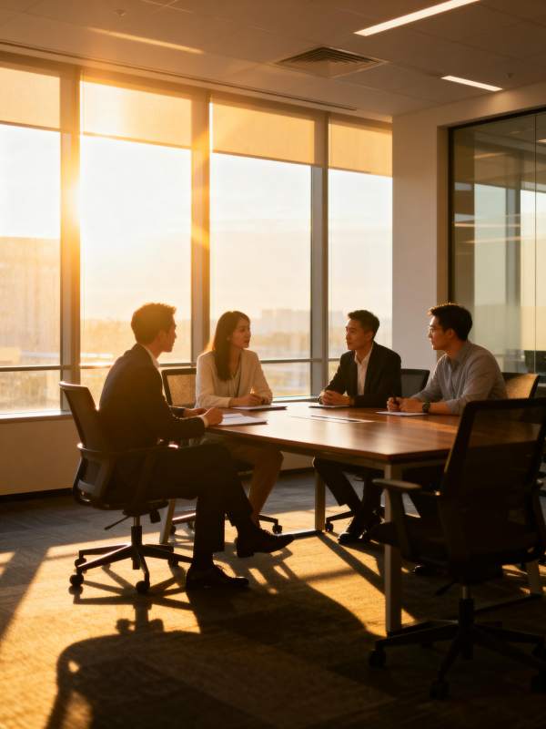 阳光下的商务会议图片