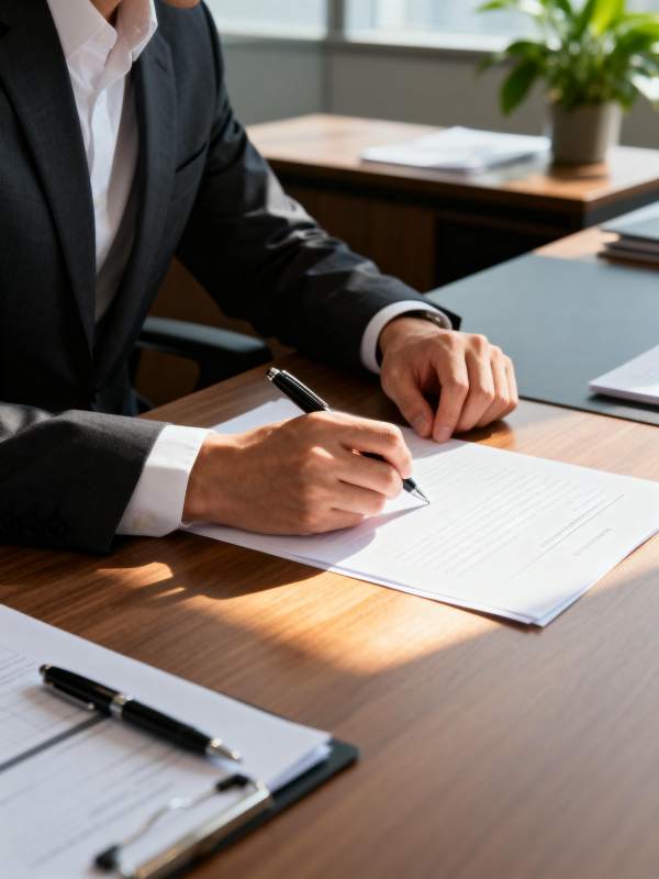 商务人士签署文件图片