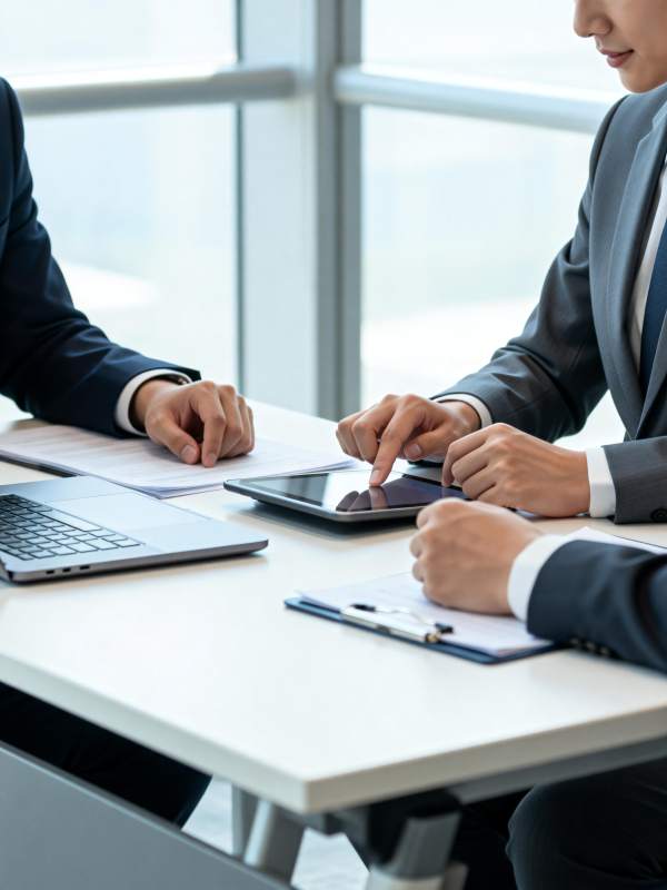 商务会议讨论中图片