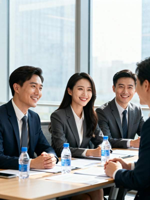 商务会议微笑交流图片