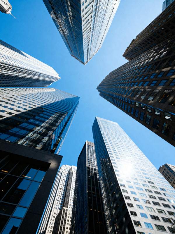 仰望城市天际线图片