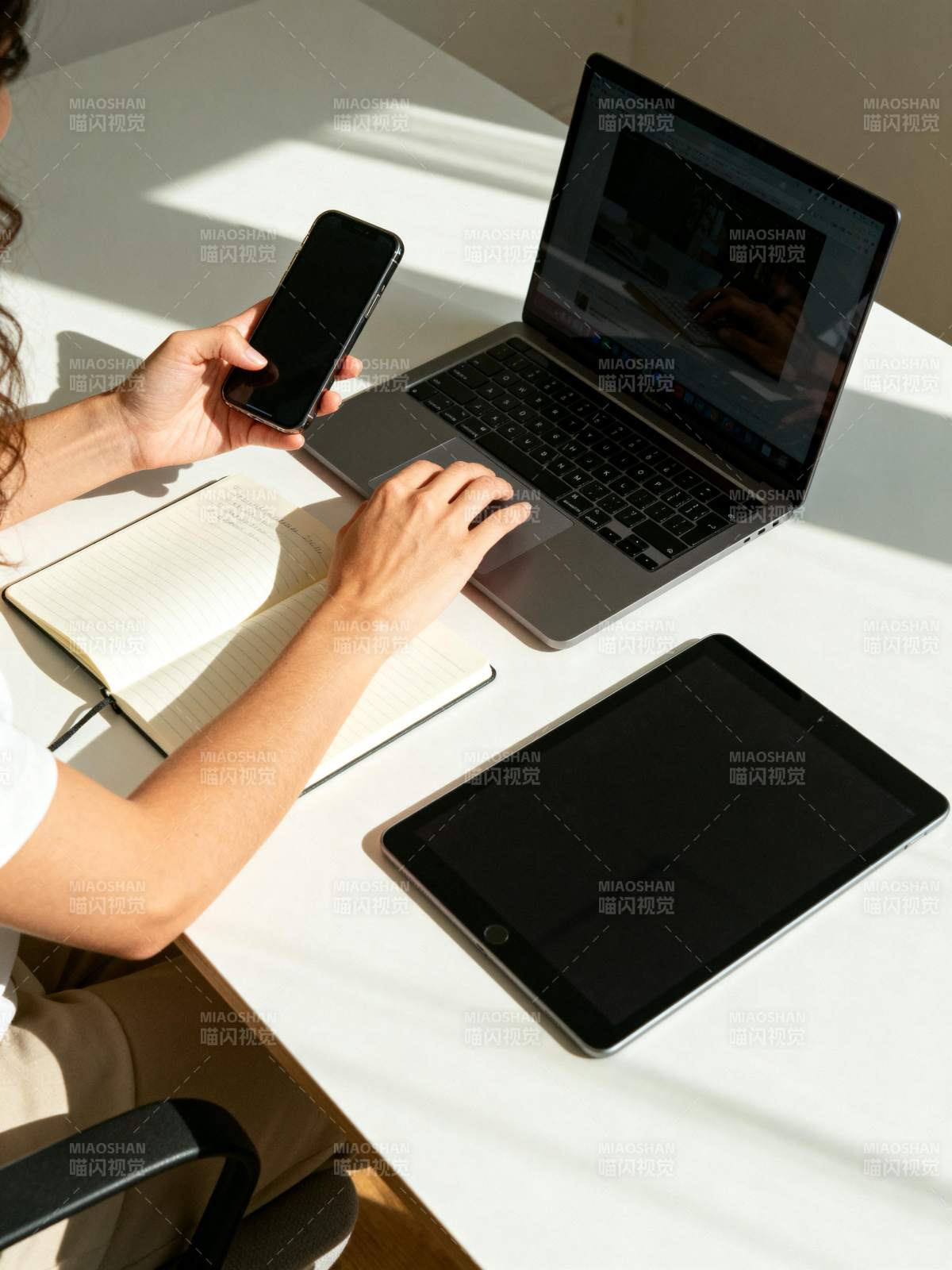 办公桌上的数字生活图片