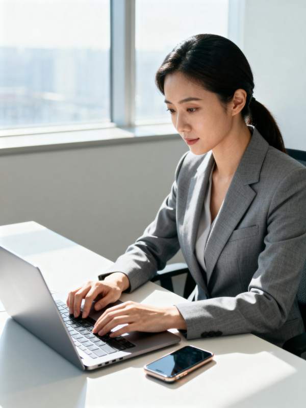 职场女性专注工作图片