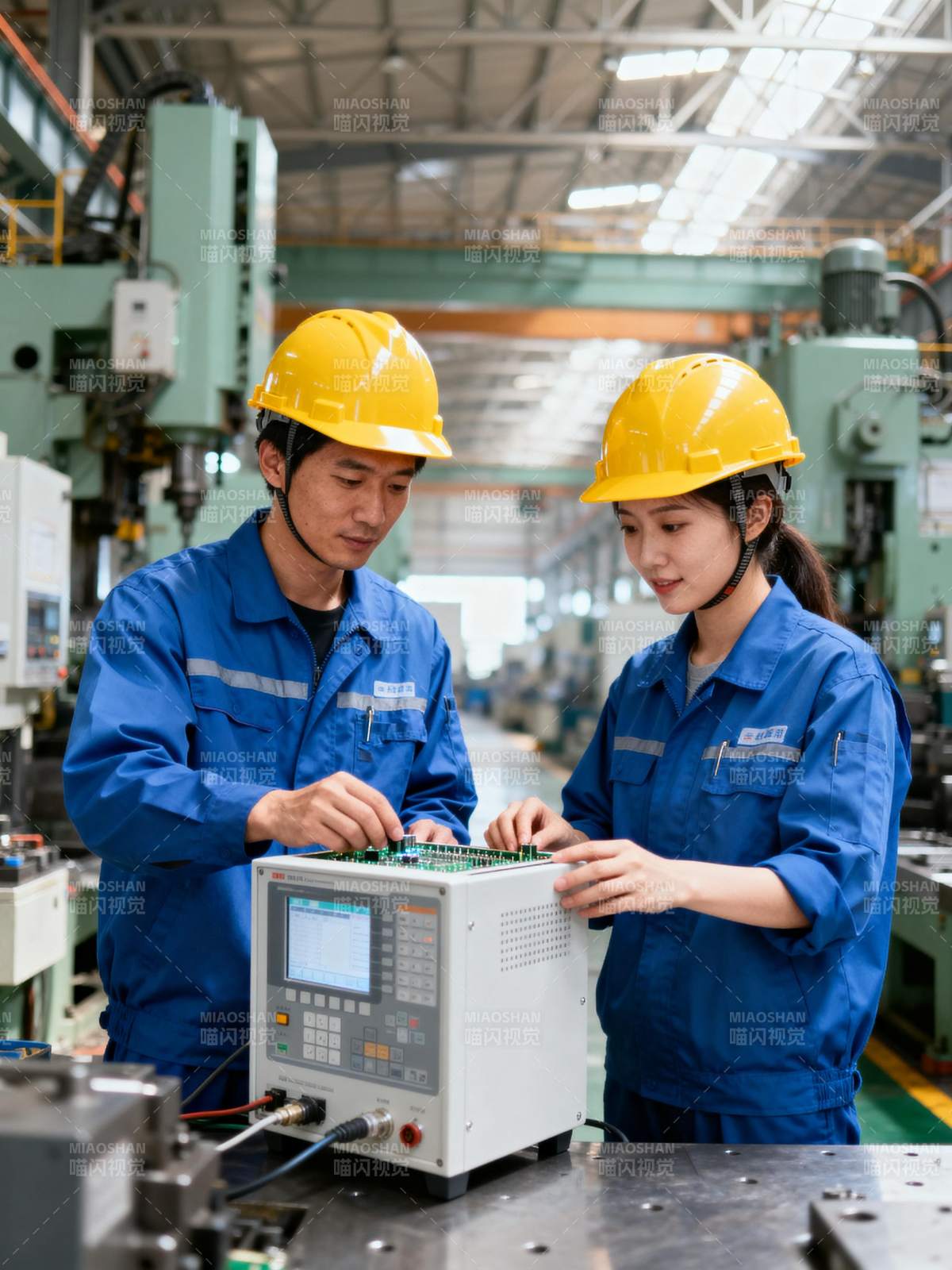 工厂工人操作设备图片