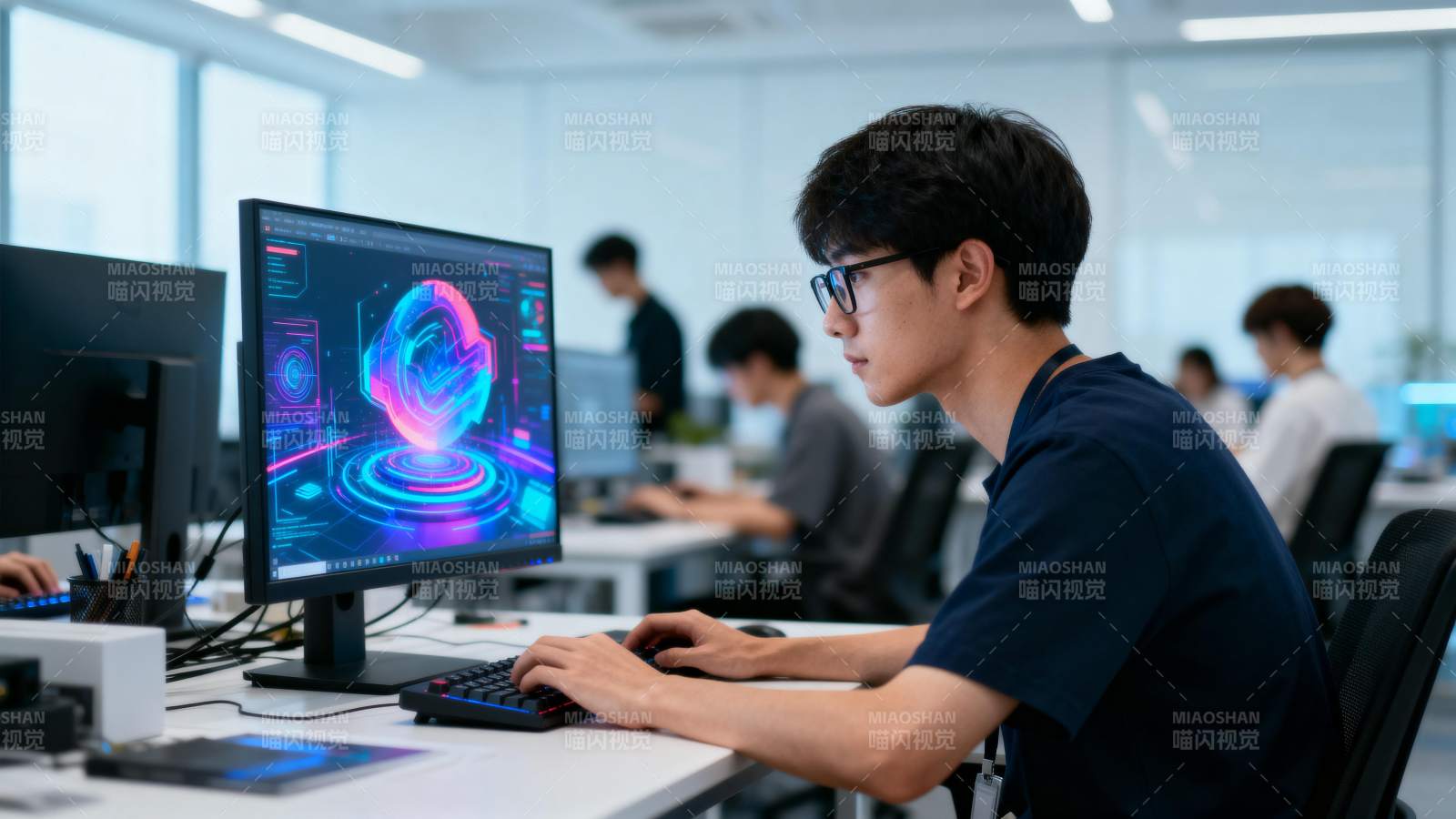 程序员专注工作图片