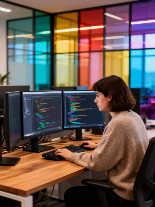 程序员专注编码图片