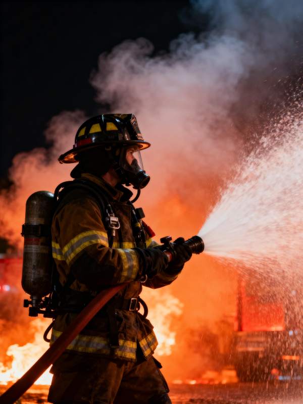 消防员勇斗烈火图片