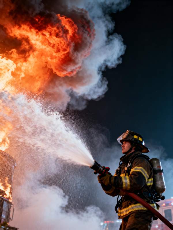 消防员扑灭大火图片