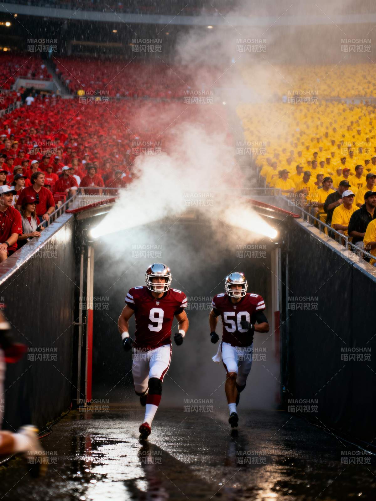 球员冲出隧道图片