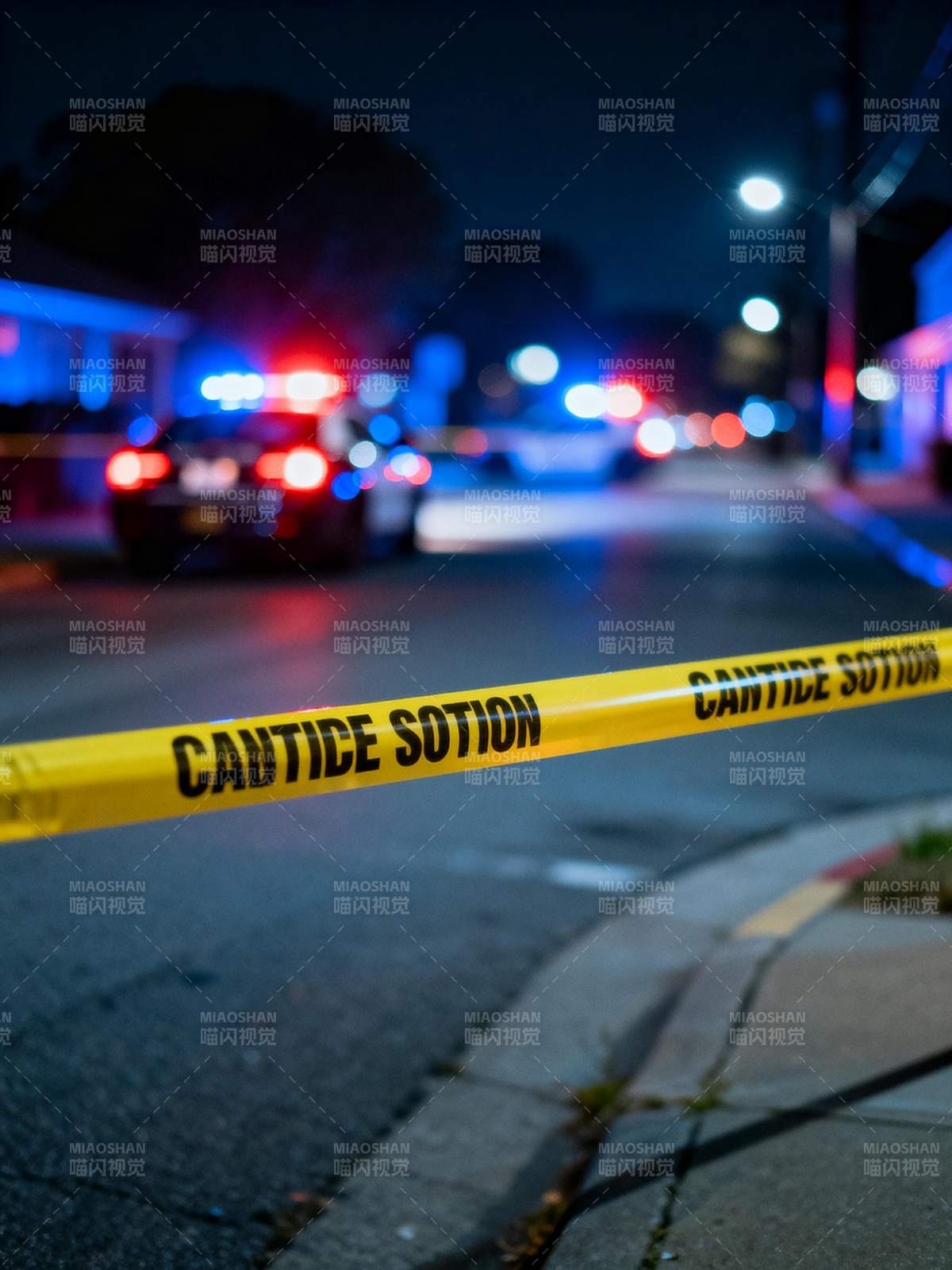 警戒线夜景图片