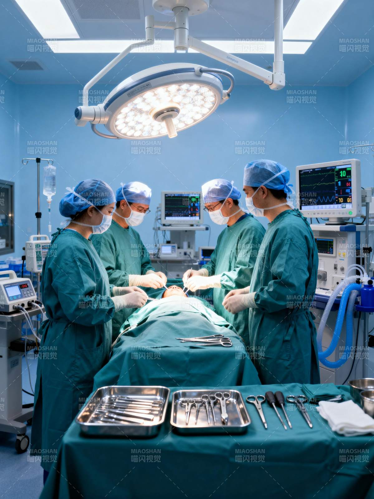 手术室内的专注时刻图片