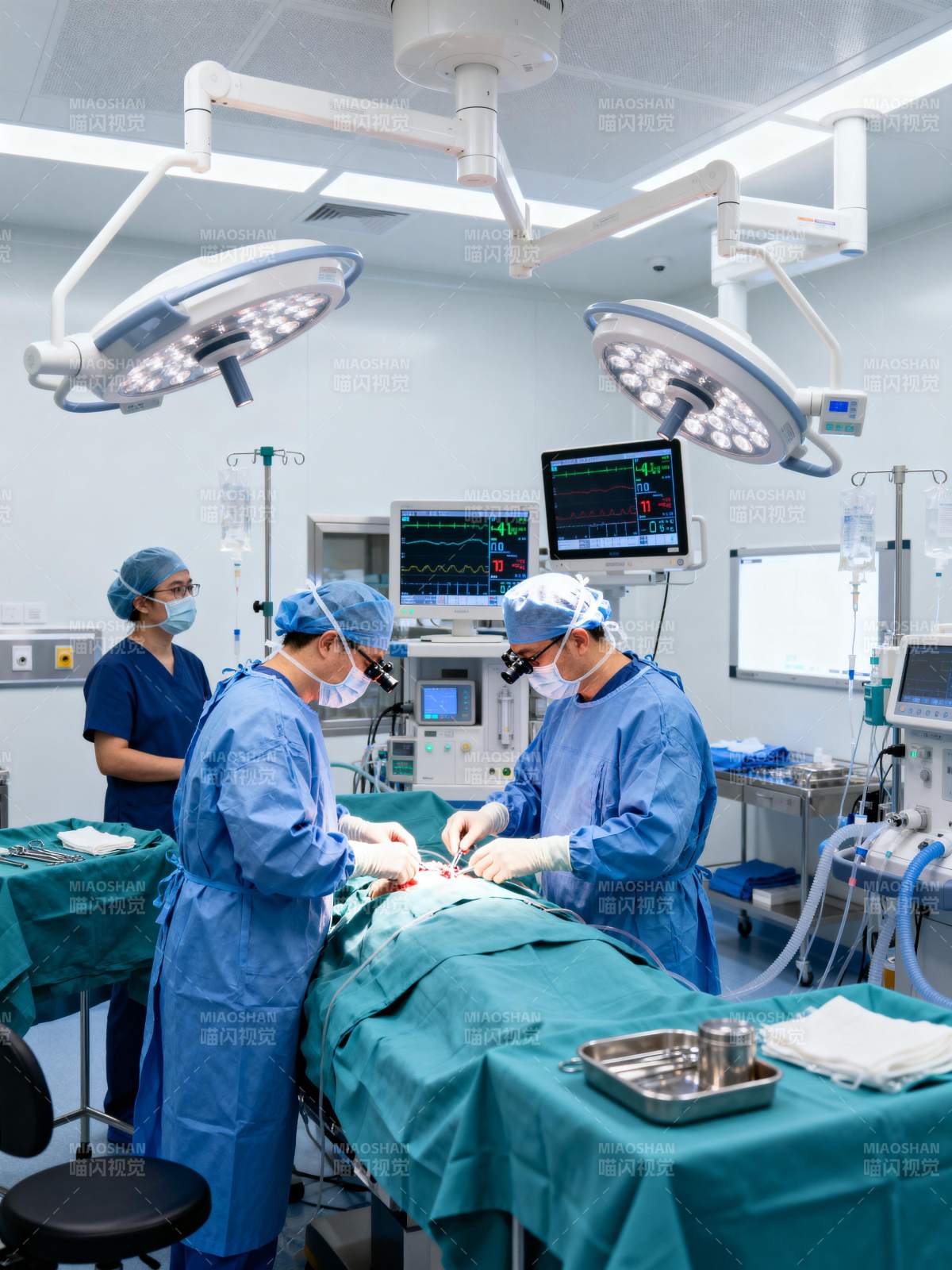 手术室内的专注瞬间图片