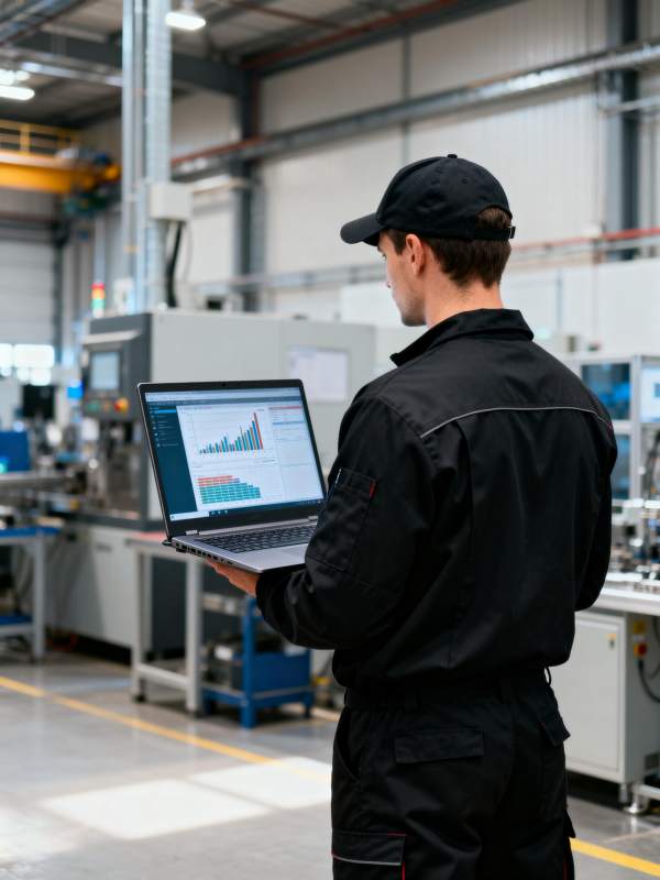 工厂工人查看数据图片