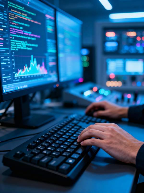 代码与数据的夜景图片