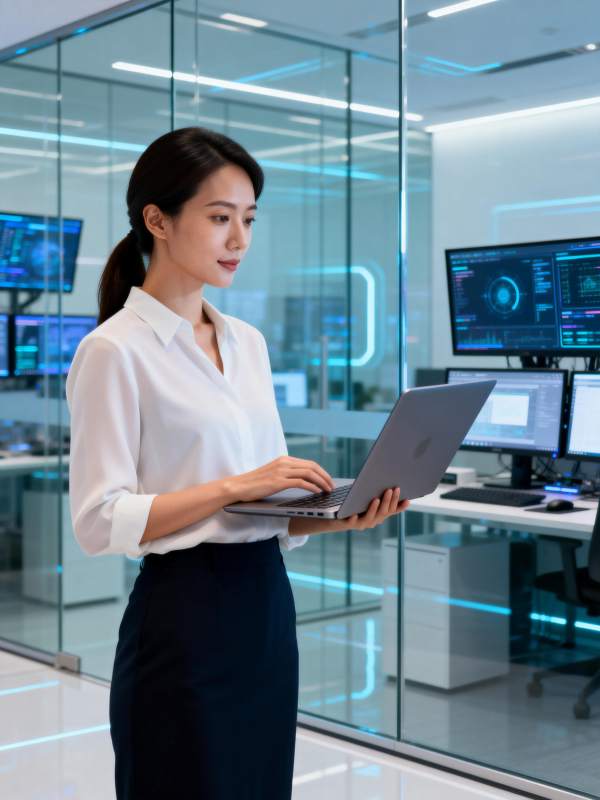 科技女性办公场景图片